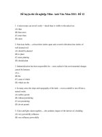 Đề luyện thi tốt nghiệp Môn: Anh Văn Năm 2011- Đề 12 ppsx