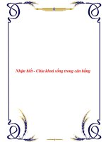 Nhận biết - Chìa khoá sống trong cân bằng doc