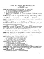 ĐỀ THI TỐT NGHIỆP THPT MÔN VẬT LÍ - TRƯỜNG TRUNG HỌC PHỔ THÔNG NGUYỄN VĂN TRỖI pptx