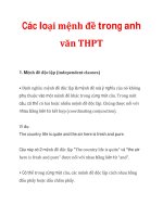 Các loại mệnh đề trong anh văn THPT ppt