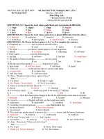 ĐỀ THI THỬ TỐT NGHIỆP THPT LẦN 1 Năm học: 2010-2011 Môn Tiếng Anh pps