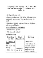 Giáo án nghề điện dân dụng THCS - TIẾT 46: NHỮNG KHÁI NIỆM CƠ BẢN VỀ MÁY BIẾN ÁP ppt