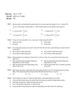 Đề Kiểm tra 15 phút Môn học Vật lí 12 NC docx