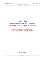 BÁO cáo CHỈ số sẵn SÀNG CHO PHÁT TRIỂN và ỨNG DỤNG CNTT TT VIỆT NAM năm 2012 VIETNAM ICT INDEX 2012
