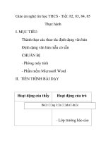 Giáo án nghệ tin học THCS - Tiết: 82, 83, 84, 85 Thực hành ppt