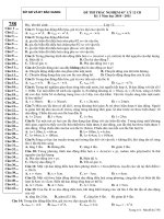 ĐỀ THI TRẮC NGHIỆM 45’ LÝ 12 CB Kỳ 1 Năm học 2010 - 2011 - MÃ ĐỀ 758 potx