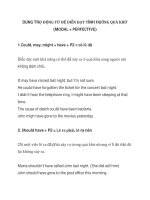 DÙNG TRỢ ĐỘNG TỪ ĐỂ DIỄN ĐẠT TÌNH HUỐNG QUÁ KHỨ (MODAL + PERFECTIVE) ppsx