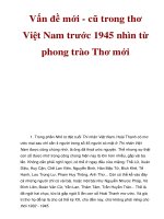 Vấn đề mới - cũ trong thơ Việt Nam trước 1945 nhìn từ phong trào Thơ mới pdf