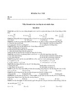 Đề Kiểm Tra 1 Tiết Môn Vật Lý - Mã đề:02 pot