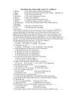 ĐỀ KIỂM TRA TỔNG HỢP ANH VĂN – KHỐI 12 ppt