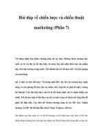 Hỏi đáp về chiến lược và chiến thuật marketing (Phần 7) pdf