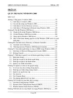 Giáo trình quản lý mạng - Phần 4 Quản trị mạng Windowns 2000 - Chương 1 pdf