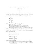 ĐỀ THI THỬ TỐT NGHIỆP THPT NĂM HỌC 2010-2011 Môn VẬT LÍ - ĐỀ 1 pot