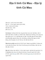 Địa lí tỉnh Cà Mau - Địa lý tỉnh Cà Mau docx