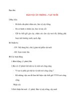 Giáo án lớp 4 môn Đạo đức BẢO VỆ CÂY TRỒNG – VẬT NUÔI (tiết 1) ppsx