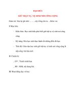 Giáo án lớp 4 môn ĐẠO ĐỨC GIỮ TRẬT TỰ, VỆ SINH NƠI CÔNG CỘNG pptx