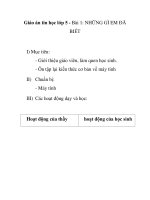 Giáo án tin học lớp 5 - Bài 1: NHỮNG GÌ EM ĐÃ BIẾT doc