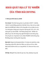 KHÁI QUÁT ĐỊA LÝ TỰ NHIÊN CỦA TỈNH HẢI DƯƠNG docx