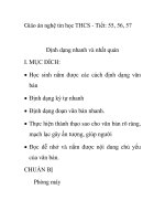 Giáo án nghệ tin học THCS - Tiết: 55, 56, 57 Định dạng nhanh và nhất quán pot