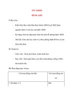 Giáo án lớp 4 môn SỨC KHỎE BỆNH AIDS pptx