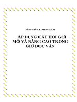 skkn áp dụng câu hỏi gợi mở và nâng cao trong giờ đọc văn