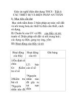 Giáo án nghề điện dân dụng THCS - Tiết 6: CÁC THIẾT BỊ VÀ BIỆN PHÁP AN TOÀN docx