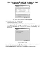 Giáo trình hướng dẫn cách cài đặt theo hộp thoại Installation Type trong Exchange phần 1 pps