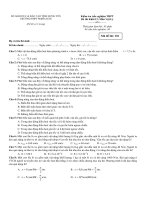 Kiểm tra trắc nghiệm THPT Đề thi Khối 12 Môn Vật Lý - Mã đề thi: 101 ppt