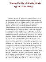 Thượng Chi bàn về tiểu thuyết trên tạp chí 