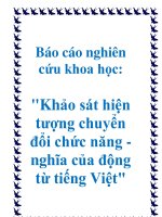 Báo cáo nghiên cứu khoa học: 