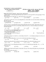 Đề kiểm tra khảo sát đầu năm học 2011-2012 MÔN : vật lí - Mã đề: 937 potx