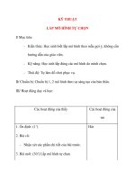 Giáo án lớp 4 môn KỸ THUẬT LẮP MÔ HÌNH TỰ CHỌN pps