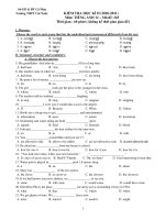 KIỂM TRA HỌC KÌ II (2010-2011) Môn: TIẾNG ANH 12 – Mã đề: 365 pot