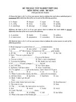 ĐỀ THI MẪU TỐT NGHIỆP THPT 2011 MÔN TIẾNG ANH – ĐỀ SỐ 9 pot