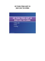 KẾ TOÁN TỔNG HỢP VÀ BÁO CÁO TÀI CHÍNHKẾ TOÁN TỔNG HỢP ppsx