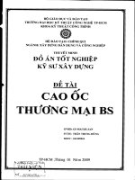 ĐỒ ÁN TỐT NGHIỆP KỸ SƯ XÂY DỰNG THIẾT KẾ CAO ỐC THƯƠNG MẠI BS