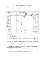 KIỂM TRA MÔN TIẾNG PHÁP, HỌC KÌ I, LỚP 8 Đề 10 pot