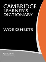 Cambridge Learner’s Dictionary Worksheets phần 1 potx