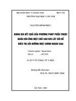 đánh giá kết quả của phương pháp phẫu thuật khâu kín ống mật chủ sau khi lấy sỏi để điều trị sỏi đường mật chính ngoài gan