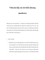 Viêm da tiếp xúc do Kiến khoang (paederus) ppt