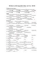 Đề kiểm tra chất lượng HK II Môn: Anh Văn – Đề 001 doc