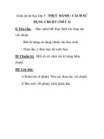 Giáo án tin học lớp 3 - THỰC HÀNH : CÁCH SỬ DỤNG CHUỘT (TIẾT 2) ppsx