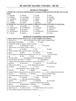 ĐỀ THI THỬ ĐẠI HỌC NĂM 2011 – ĐỀ 201 pptx