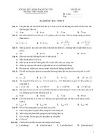 BÀI KIỂM TRA 45 PHÚT VẬT LÝ - MÃ ĐỀ: 026 potx