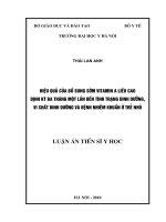 hiệu quả của bổ sung sớm vitamin a liều cao định kỳ ba tháng một lần đến tình trạng dinh dưỡng, vi chất dinh dưỡng và bệnh nhiễm khuẩn ở trẻ nhỏ