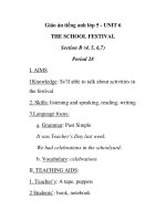 Giáo án tiếng anh lớp 5 - UNIT 6 THE SCHOOL FESTIVAL Period 28 ppsx