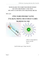công nghệ sinh học nanno ứng dụng trong chuẩn đoán và điều trị bệnh ung thư