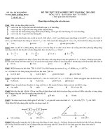 ĐỀ THI THỬ TỐT NGHIỆP THPT NĂM HỌC 2011-2012 MÔN: VẬTLÍ - Mã đề: 124 pps