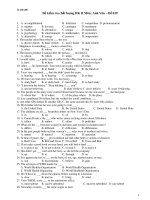 Đề kiểm tra chất lượng HK II Môn: Anh Văn – Đề 019 pps