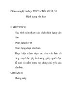 Giáo án nghệ tin học THCS - Tiết: 49,50, 51 Định dạng văn bản potx